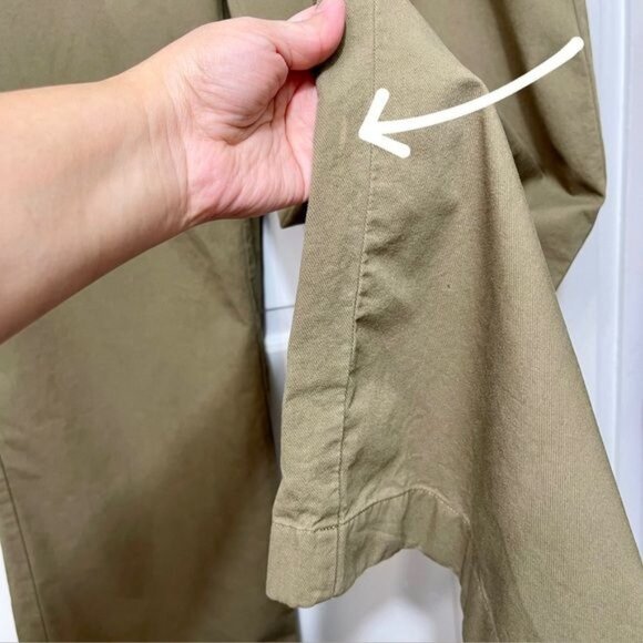 VINCE High-rise cotton twill wide-leg pants in Artichoke Size 12 - Picture 13 of 16